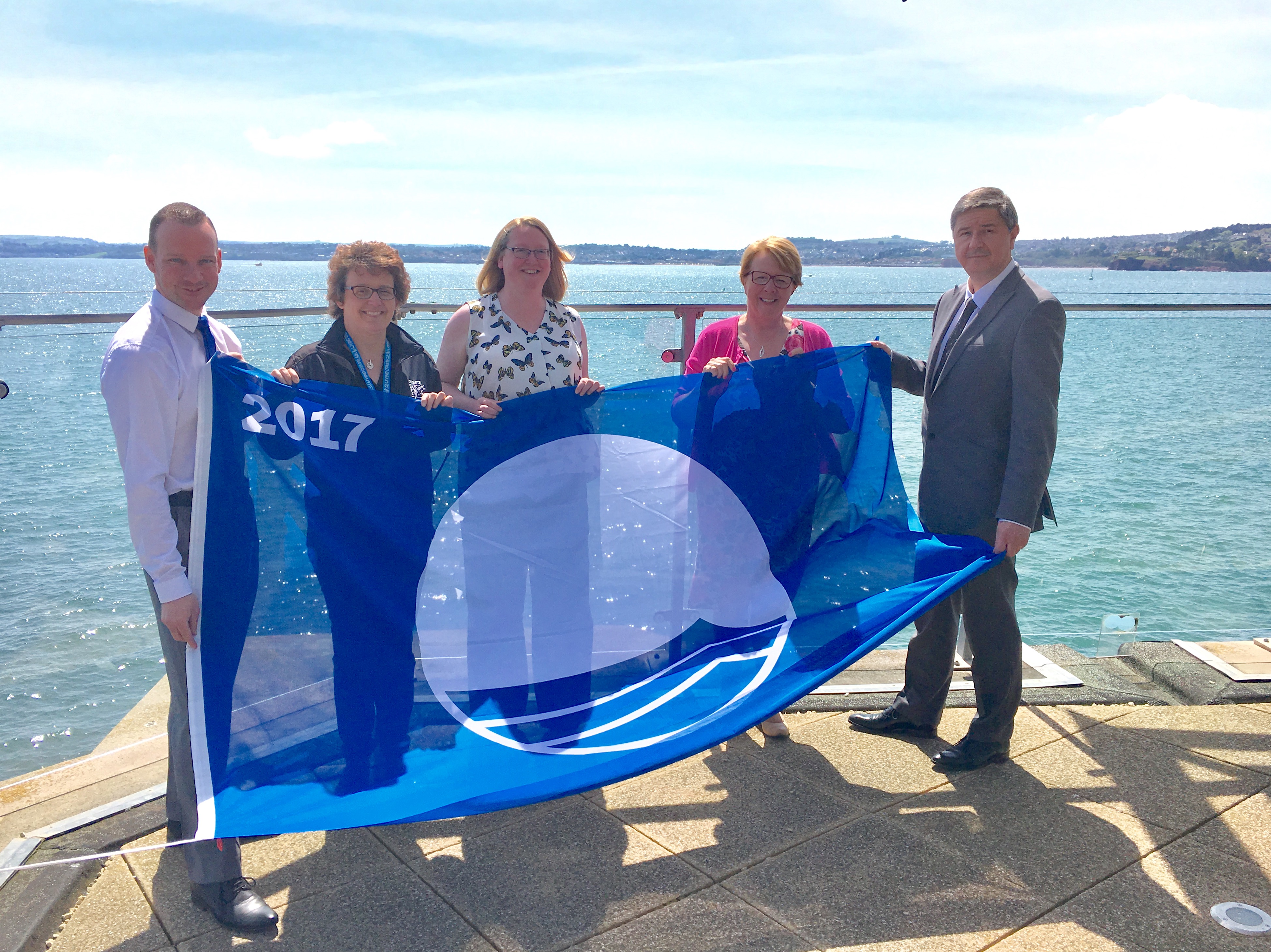 Left to right: Simon Wallace, Operations Manager for Beaches & Coastline, Torbay Council; Claire Rugg, Operations Manager, Living Coasts; Pippa Craddock, Director of Marketing & Development for Living Coasts; Kevin Mowat, Executive Head of Business Services, Torbay Council