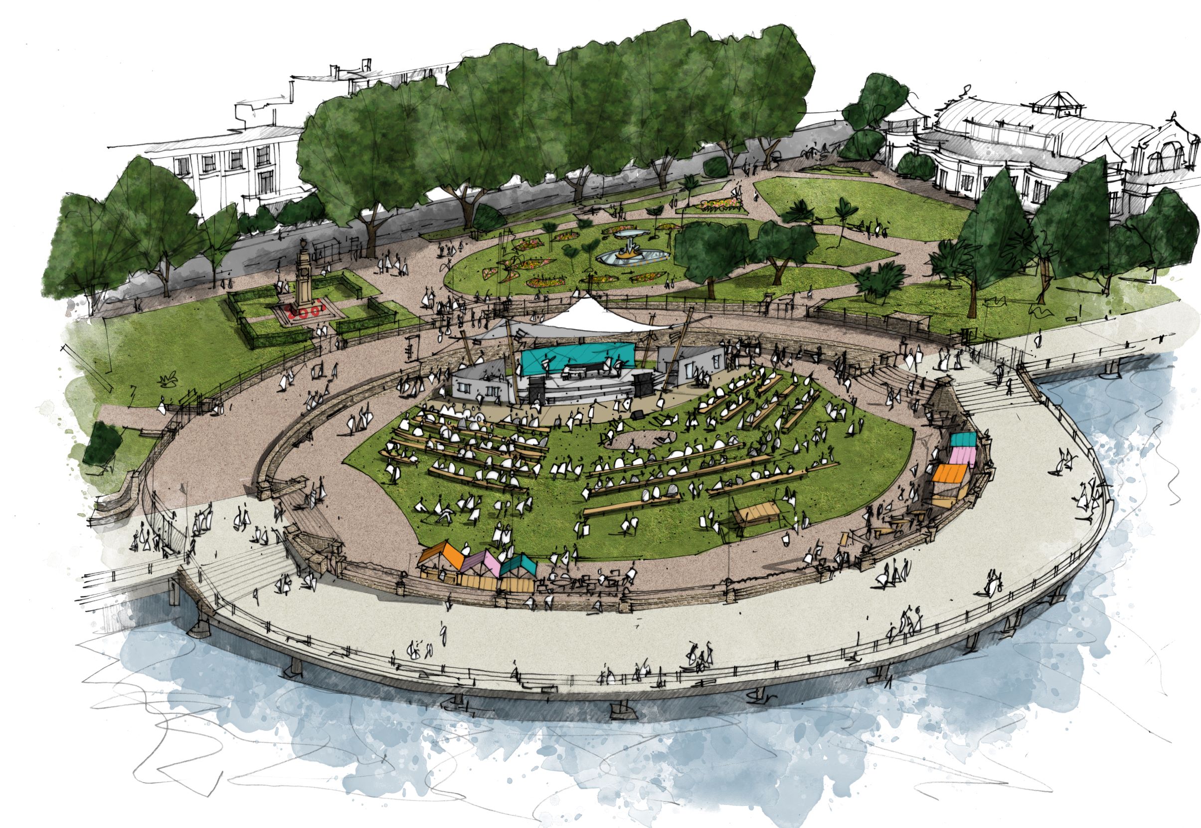 Artist impression of what the event space at Princess Gardens could look like