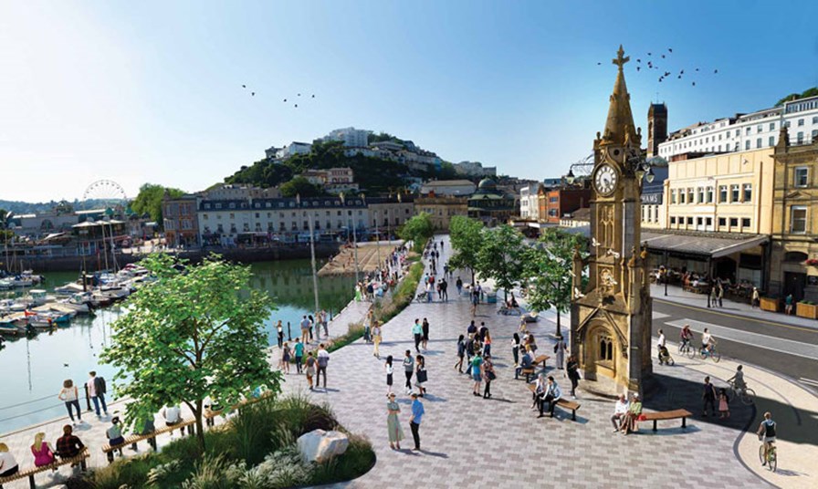 How The Strand on Torquay Harbour will look after the regeneration.