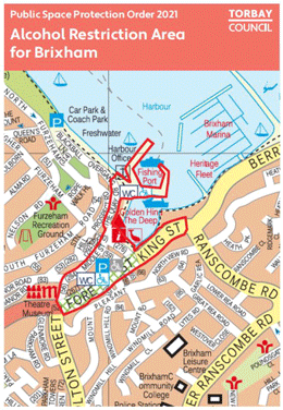 Preview of the alcohol restriction area map for Brixham