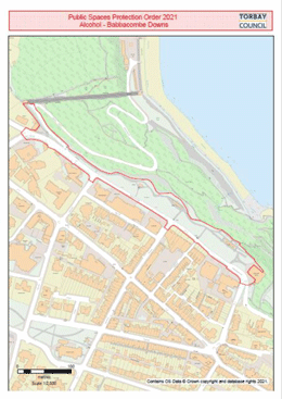 Preview of the alcohol restriction area map for Babbacombe, Torquay