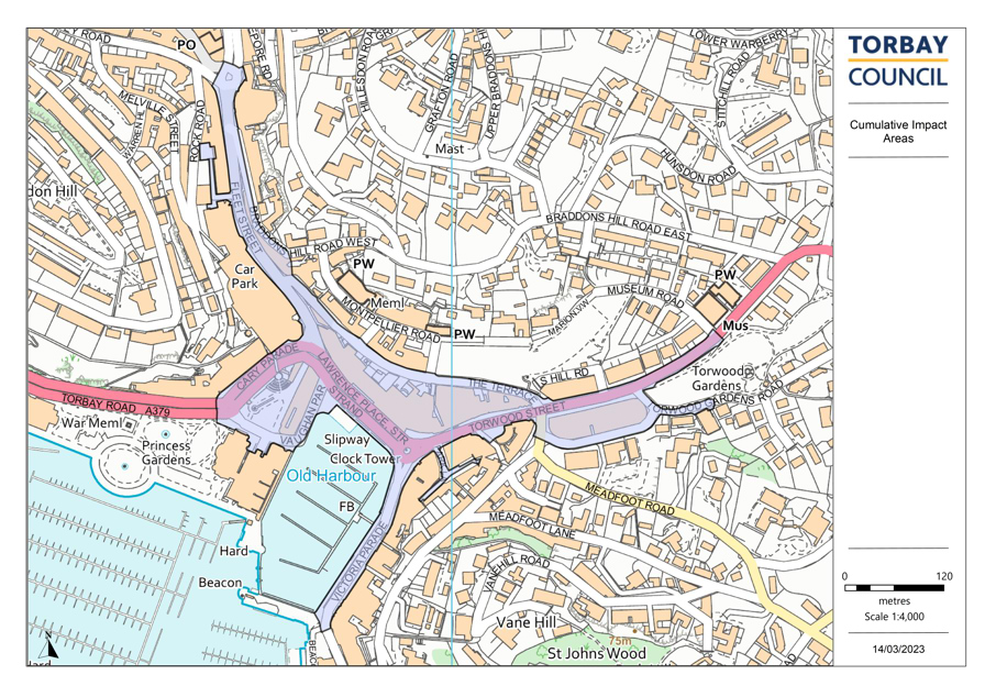 Map of The Strand, Torquay