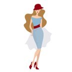 illustration of woman in fashionable clothes