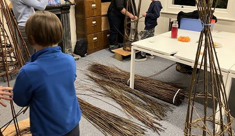 A picture of a back of child willow weaving at Parkfield
