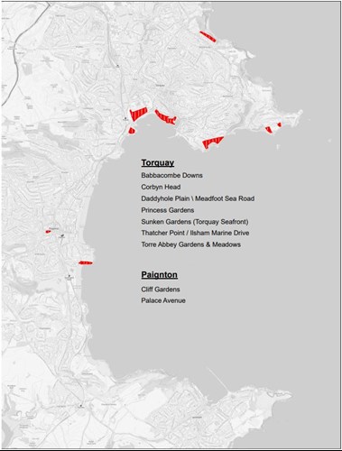 Map showing Zone 1 locations