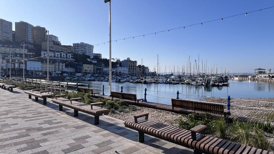The Strand on Torquay Harbour after regeneration.