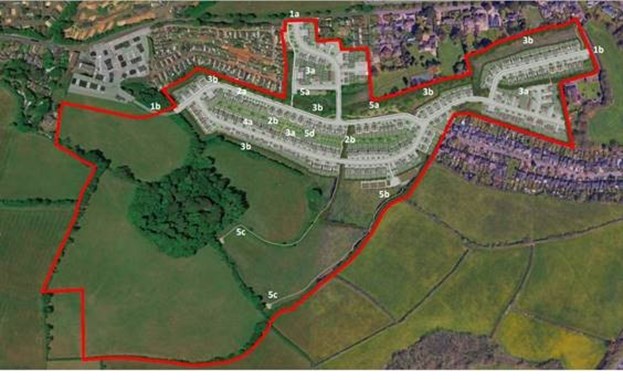 The image shows the proposal in the wider context of Collaton St Mary.
