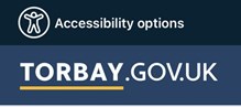 Accessibility options menu appears above the Torbay Council logo.