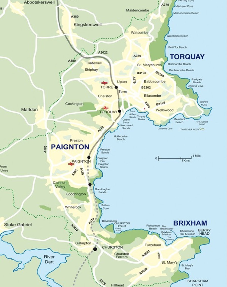 Map of Torbay.