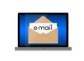 Picture of laptop with an envelope with email written on it