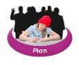 Woman in a red hat writing a plan