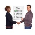 Man and a woman agreeing a plan