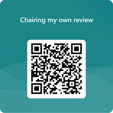 QR code linking to the Chairing my own review form.