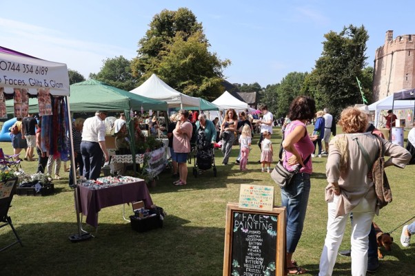 Stalls outside Torre Abbey in the summer