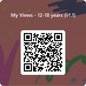 QR code linking to the My Views 12 to 18 years form.