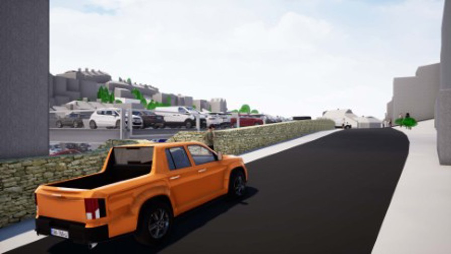 Mock up showing the reduced visual impact despite the 2 new parking levels, due to the reduced ground floor level.